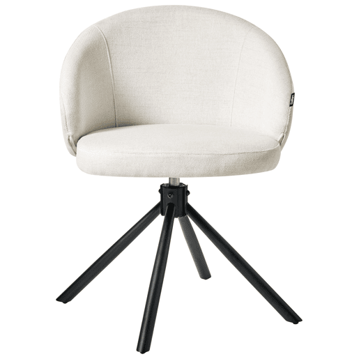 Conjunto de 2 cadeiras de jantar OVALO Tecido Branco creme
