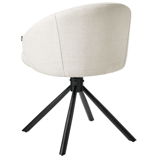 Conjunto de 2 cadeiras de jantar OVALO Tecido Branco creme