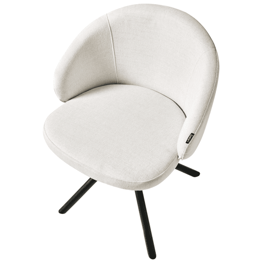 Conjunto de 2 cadeiras de jantar OVALO Tecido Branco creme