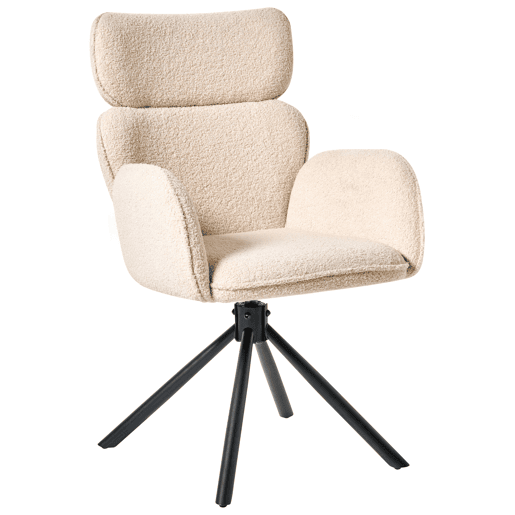 Cadeira de jantar ALENE Bouclé Creme claro