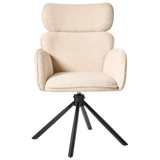 Cadeira de jantar ALENE Bouclé Creme claro