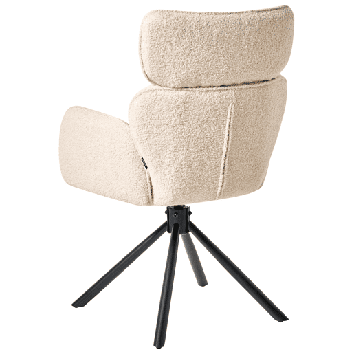 Cadeira de jantar ALENE Bouclé Creme claro