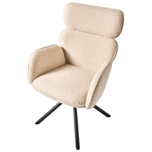 Cadeira de jantar ALENE Bouclé Creme claro