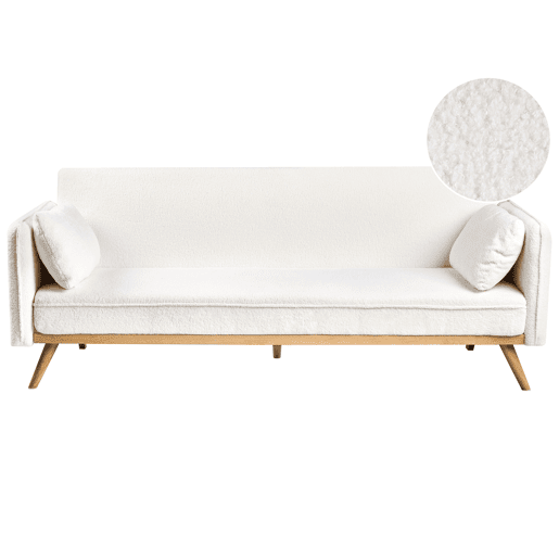 Sofá-cama ASAA Bouclé Branco creme Sofá-cama ASAA Bouclé Branco creme