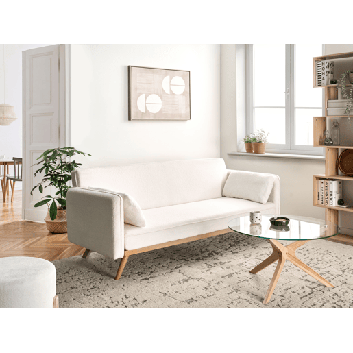 Sofá-cama ASAA Bouclé Branco creme Sofá-cama ASAA Bouclé Branco creme