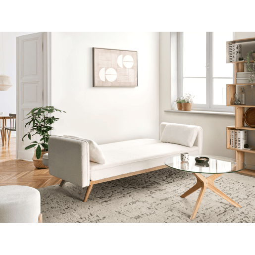 Sofá-cama ASAA Bouclé Branco creme Sofá-cama ASAA Bouclé Branco creme