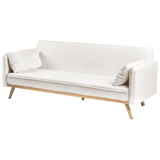 Sofá-cama ASAA Bouclé Branco creme Sofá-cama ASAA Bouclé Branco creme