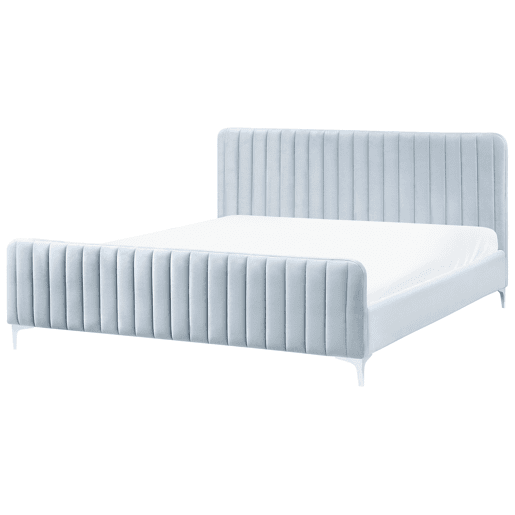 Cama Veludo LUNAN 180 x 200 cm Azul claro
