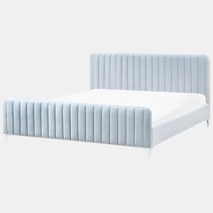 Cama Veludo LUNAN 180 x 200 cm Azul claro