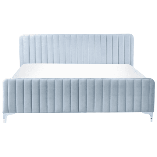 Cama Veludo LUNAN 180 x 200 cm Azul claro