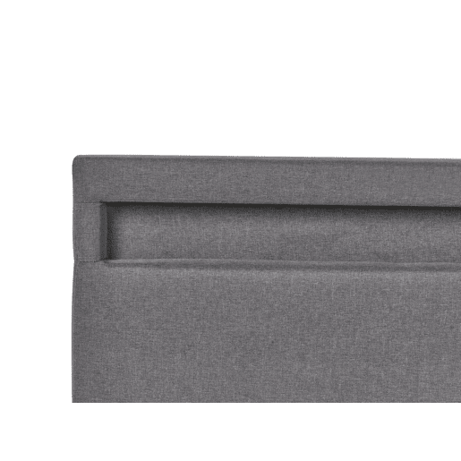 Cama baú com LED Tecido ARMELLE 180 x 200 cm Cinzento escuro