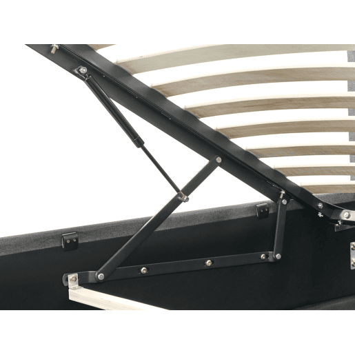 Cama baú com LED Tecido ARMELLE 180 x 200 cm Cinzento escuro