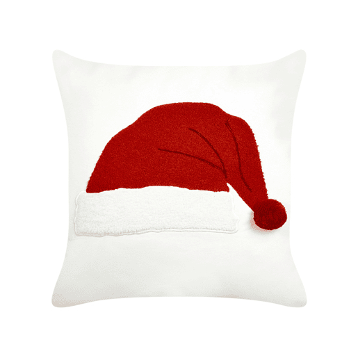 Conjunto de 2 almofadas decorativas PRETZEL Algodão 45 x 45 cm Branco Padrão natalicio