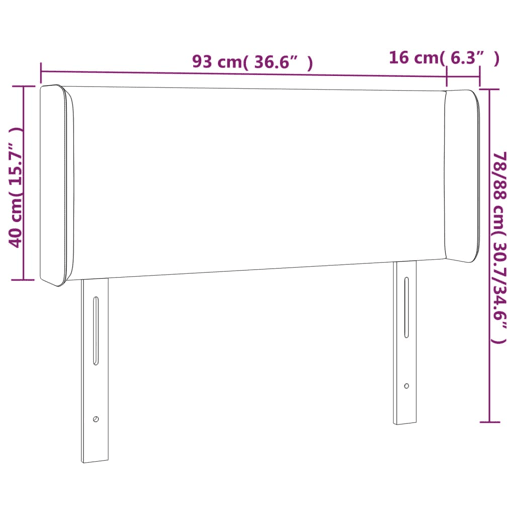 vidaXL Cabeceira cama c luzes LED veludo 93x16x7888 cm verde-escuro