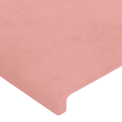 vidaXL Cabeceira de cama c luzes LED veludo 147x16x118128 cm rosa