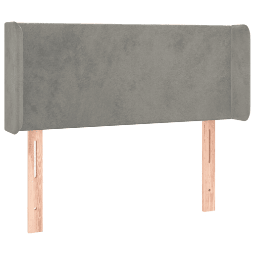 vidaXL Cabeceira de cama c luzes LED veludo 83x16x7888cm cinza-claro