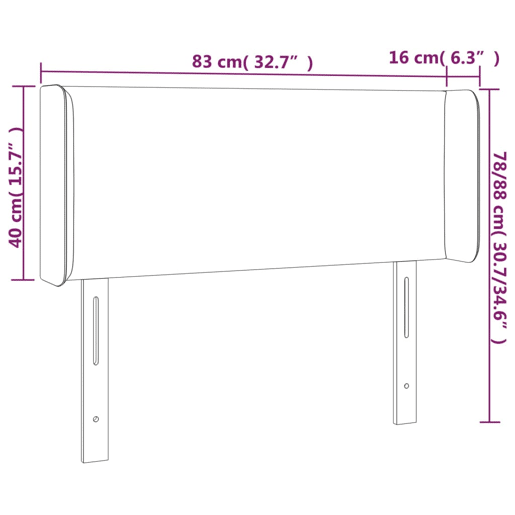 vidaXL Cabeceira de cama c luzes LED veludo 83x16x7888cm cinza-claro