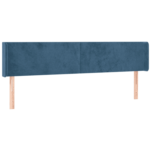 vidaXL Cabeceira cama c luzes LED veludo 163x16x7888 cm azul-escuro