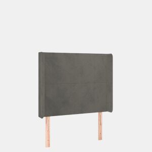 vidaXL Cabeceira cama c luzes LED veludo 83x16x118128cm cinza-escuro
