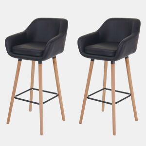 Conjunto de 2 banquetascadeiras de balcão com apoio para os pés em PVC preto 04_0000171