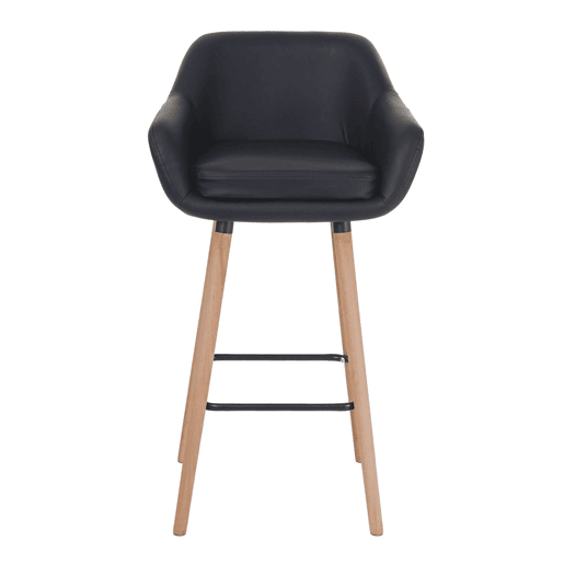 Conjunto de 2 banquetascadeiras de balcão com apoio para os pés em PVC preto 04_0000171