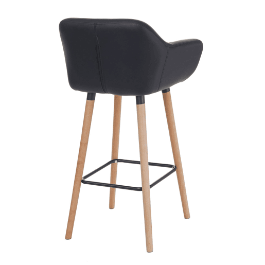 Conjunto de 2 banquetascadeiras de balcão com apoio para os pés em PVC preto 04_0000171