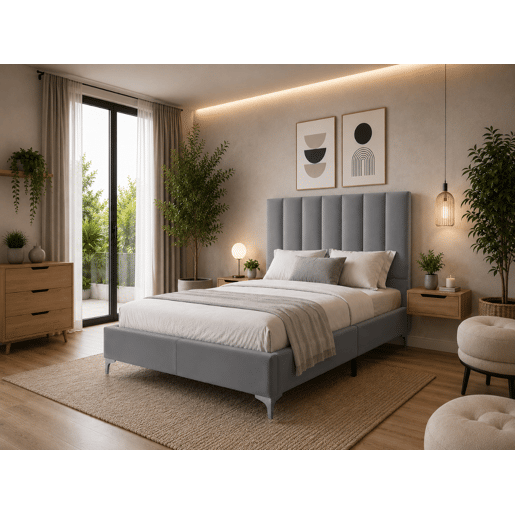 Cama de Casal Classic (Cinza)(190×140 cm) Cama de Casal Classic (Cinza)(190×140 cm)