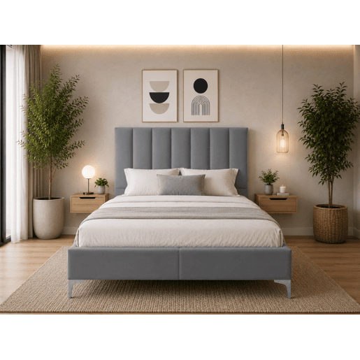 Cama de Casal Classic (Cinza)(190×140 cm) Cama de Casal Classic (Cinza)(190×140 cm)