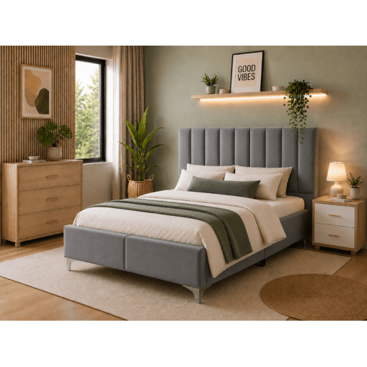 Cama de Casal Classic (Cinza)(200×180 cm) Cama de Casal Classic (Cinza)(200×180 cm)