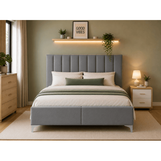 Cama de Casal Classic (Cinza)(200×180 cm) Cama de Casal Classic (Cinza)(200×180 cm)