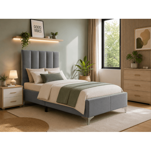 Cama Classic Individual (Cinza)(200×90 cm) Cama Classic Individual (Cinza)(200×90 cm)