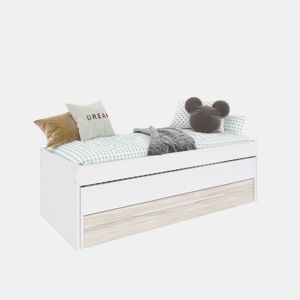 Cama doble juvenil con estante Nuit Branco Artik (Branco mate) - Branco Velho 199 x 65 x 96 cm