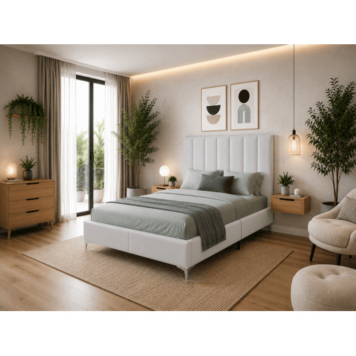Cama de Casal Classic (Branco)(190×140 cm)