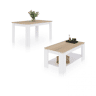 Conjunto de mesa de jantar 140 e mesa de centro Lya Artik White (Branco mate) - Carvalho canadiano 140 x 78 x 90 cm