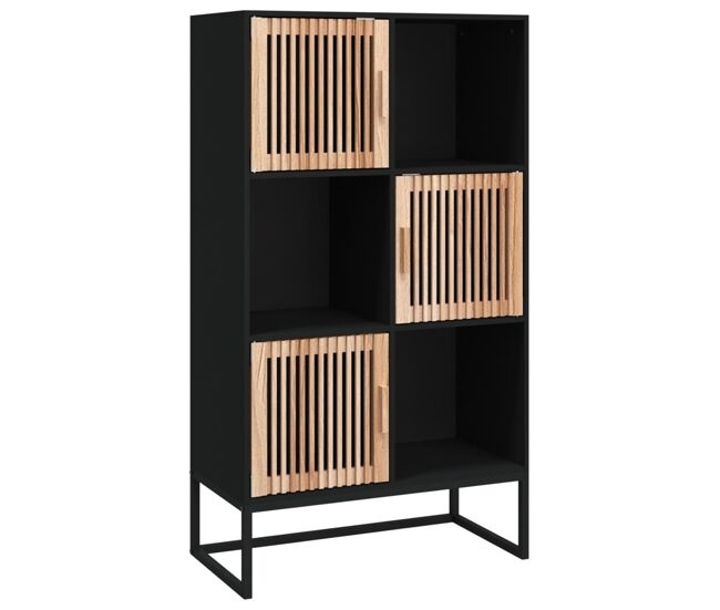 Vidaxl aparador alto madera contrachapada negro 70x35x125 cm