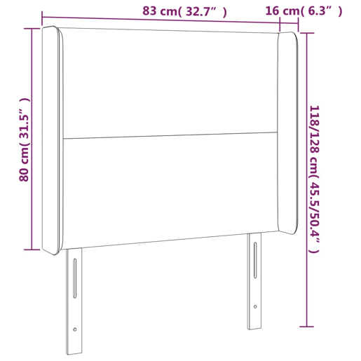vidaXL Cabeceira cama c luzes LED veludo 83x16x118128 cm azul-escuro