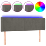 vidaXL Cabeceira cama c luzes LED veludo 147x16x7888cm cinza-escuro