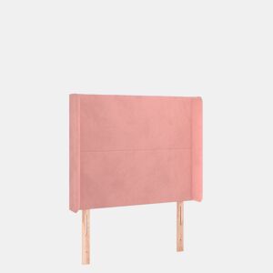 vidaXL Cabeceira de cama c luzes LED veludo 93x16x118128 cm rosa