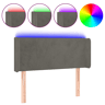 vidaXL Cabeceira cama c luzes LED veludo 83x16x7888cm cinza-escuro