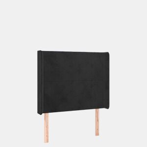 vidaXL Cabeceira de cama c luzes LED veludo 83x16x118128 cm preto