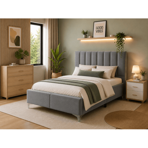 Cama de Casal Classic (Cinza)(200×160 cm) Cama de Casal Classic (Cinza)(200×160 cm)