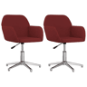 vidaXL Cadeiras de jantar giratórias 2 pcs tecido vermelho tinto