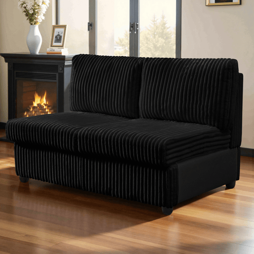 Moderno Sofá Multilugares YHL Voyura LS2219-Black - Almofada de Bombazine e Enchimento de Espuma - Preto