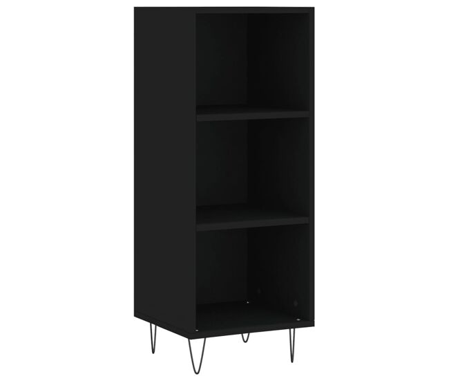 Vidaxl aparador de madera de ingeniería negro 34,5x32,5x90 cm