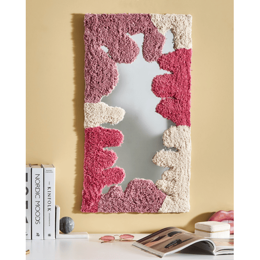 Espelho CAGERI 41 cm 75 cm Algodão Rosa
