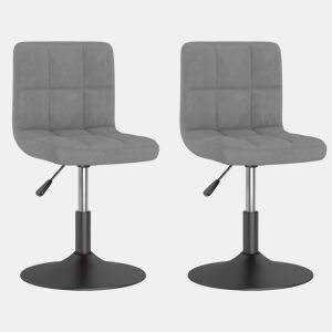 vidaXL Cadeiras de jantar giratórias 2 pcs veludo cinzento-claro