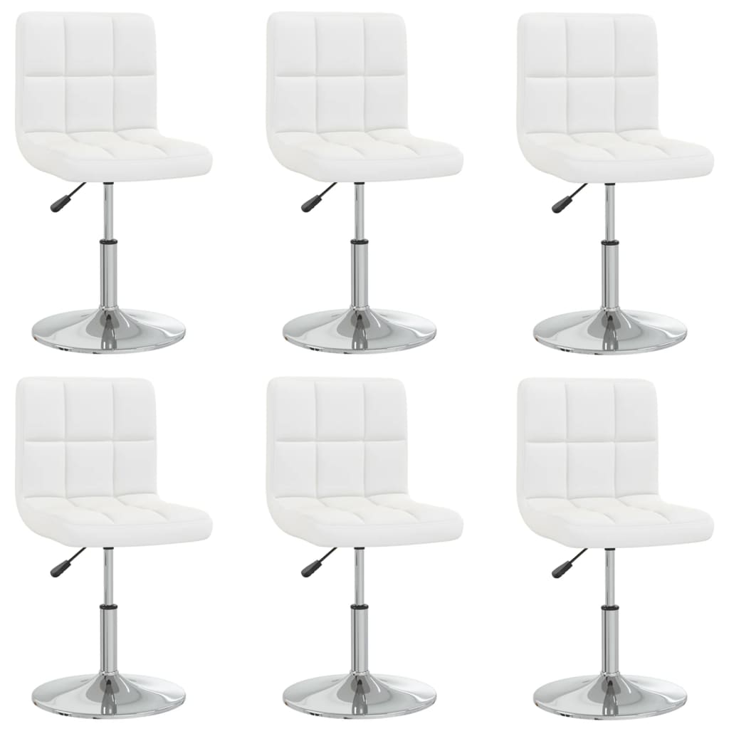Vidaxl sillas de comedor 6 unidades cuero sintético blanco