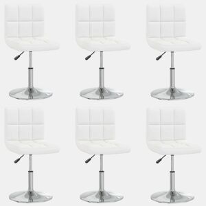 vidaXL Cadeiras de jantar 6 pcs couro artificial branco