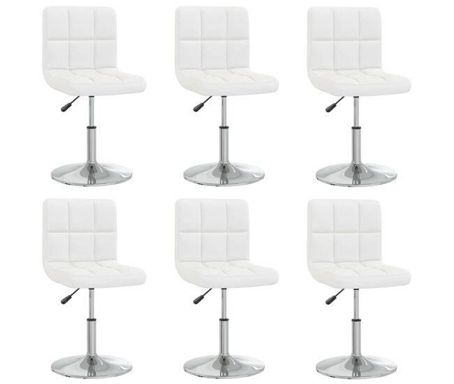 Vidaxl sillas de comedor 6 unidades cuero sintético blanco