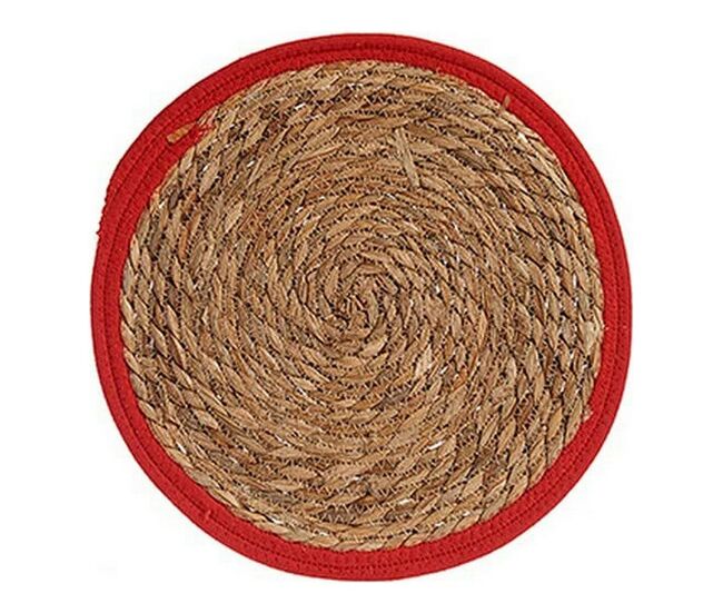 Salvamantel rojo marrón 35 x 1 x 35 cm natural (ø 35 cm)